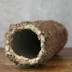 Textured Rust Brown and Green Glazed Ceramic Vase – photo 4