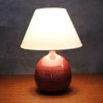 Burgundy Glazed Ceramic Table Lamp – photo 1