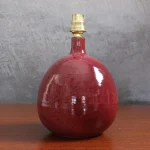 Burgundy Glazed Ceramic Table Lamp – photo 3