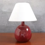 Burgundy Glazed Ceramic Table Lamp – photo 7