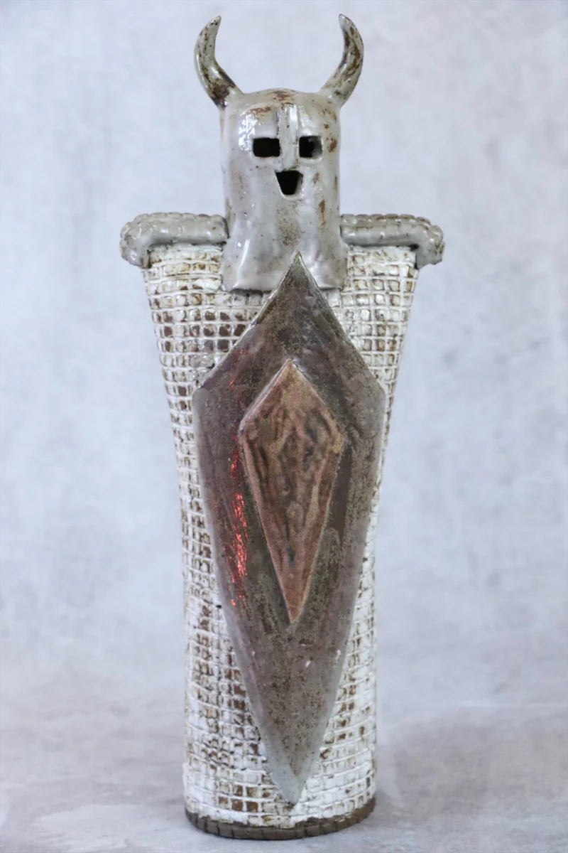 Vintage Viking Warrior Ceramic Sculpture — Talon Giordano