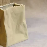 Set of Two Vintage Porcelain Paper Bag Vases – photo 2