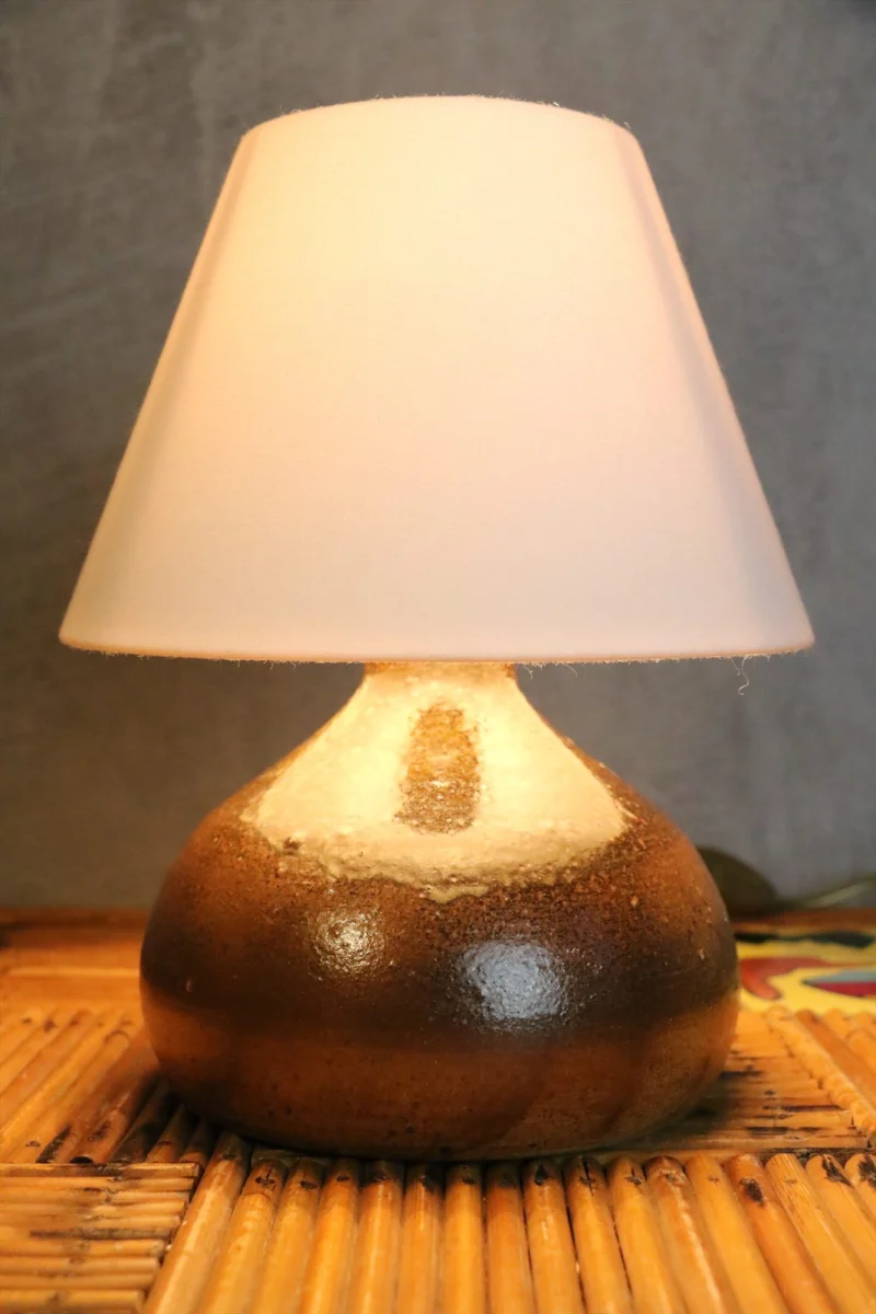 Vintage Signed Stoneware Table Lamp