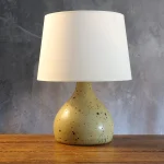 Vintage Speckled Stoneware Pear-Shaped Table Lamp – photo 1