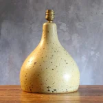 Vintage Speckled Stoneware Pear-Shaped Table Lamp – photo 3