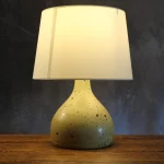 Vintage Speckled Stoneware Pear-Shaped Table Lamp – photo 5